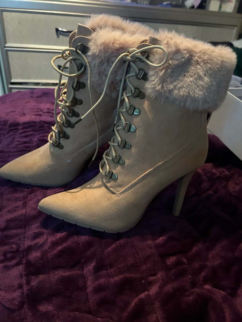 Qupid Scorpio-05 Faux Suede Stiletto Boot